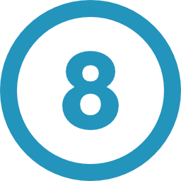 Number 8 icon used on the affordable website design page of Capremark Network
