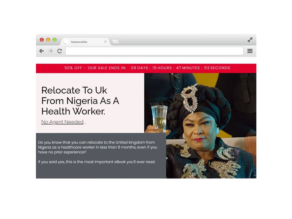 Social media ads for travel agency_relocate to the uk from nigeria as a health worker